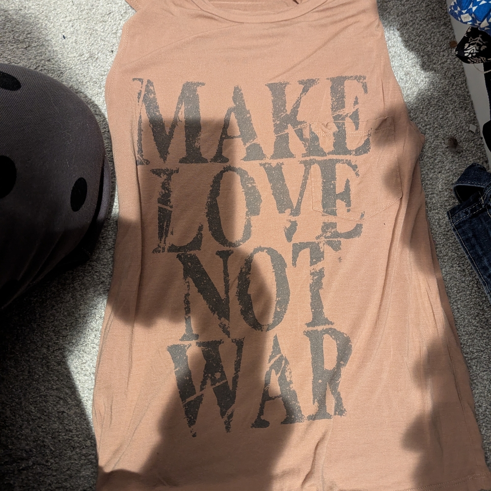 Tan Graphic Tank Top